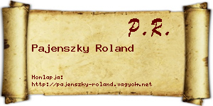 Pajenszky Roland névjegykártya