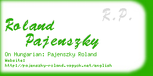 roland pajenszky business card